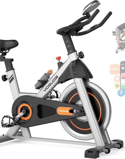 Value Pick NordicMarkt YOSUDA Exercise Bike, Brake Pad Stationary Bike for Home with Exclusive App, Magnetic Indoor Cycling Bike with 300 lb Weight Capacity, Low Noise, Tablet Holder and Fitness Courses for Weight Loss Scratch Proof