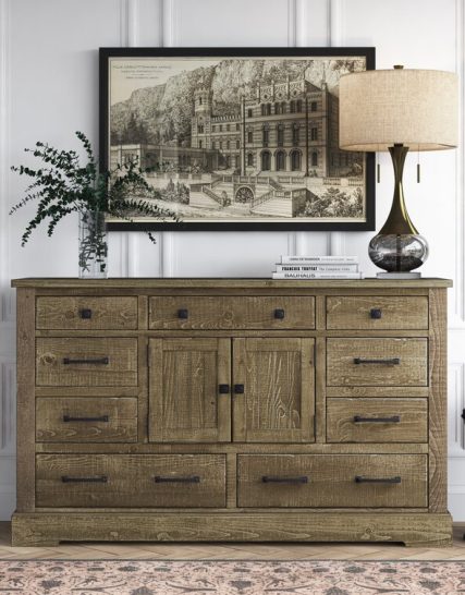 Pro Series DailyUse Casserly 9 Drawer 66'' W Solid Wood Combo Dresser Non-Slip