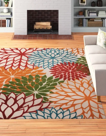 Value Pick NordicMarkt Miraloma Floral Rug Wear Resistant Surface